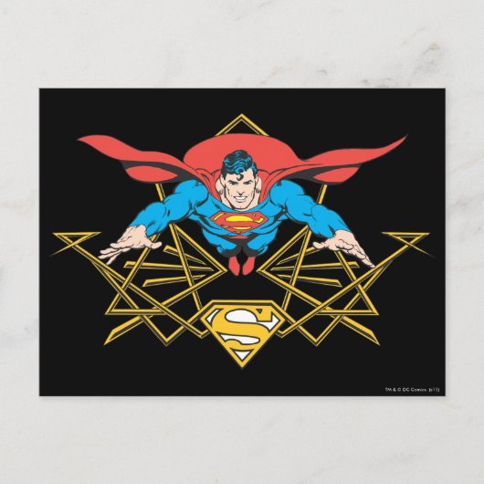 Superman mit Logo Postkarte (Vorderseite)