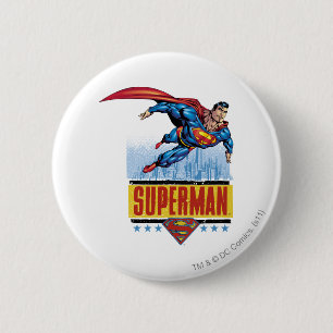 Superman mit Stadtbild Button