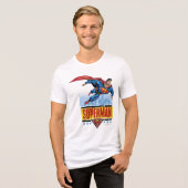 Superman mit Stadtbild Tri-Blend Shirt (Vorderseite voll)