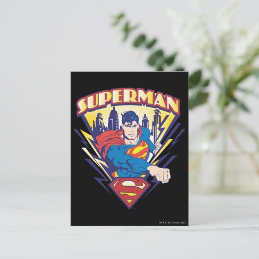 Superman mit Strom Postkarte (Stehend Vorderseite)