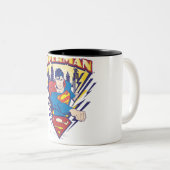 Superman mit Strom Zweifarbige Tasse (VorderseiteRechts)