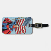 Superman mit US-Flagge Gepäckanhänger (Vorderseite horizontal)