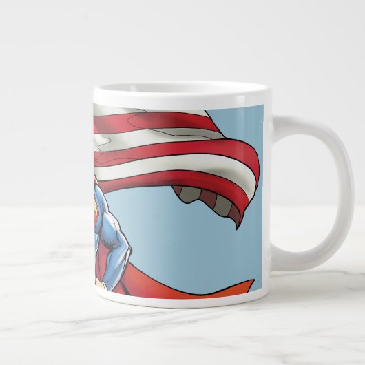 Superman mit US-Flagge Jumbo-Tasse (Rechts)
