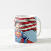 Superman mit US-Flagge Kaffeetasse (VorderseiteRechts)