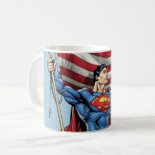 Superman mit US-Flagge Kaffeetasse (Vorderseite Links)