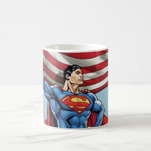 Superman mit US-Flagge Kaffeetasse (Mittel)