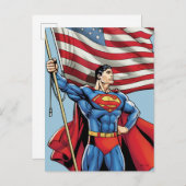 Superman mit US-Flagge Postkarte (Vorne/Hinten)