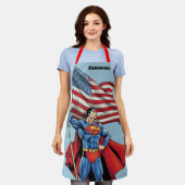 Superman mit US-Flagge Schürze (Getragen)