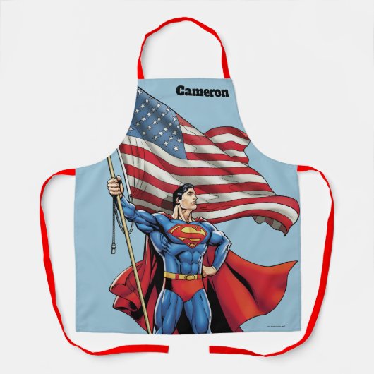 Superman mit US-Flagge Schürze (Vorderseite)