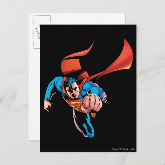 Superman moving forward postkarte (Vorne/Hinten)