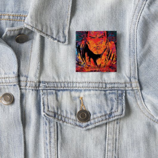 Superman Orange Grunge Button (Beispiel)
