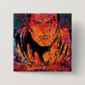 Superman Orange Grunge Button (Vorderseite)