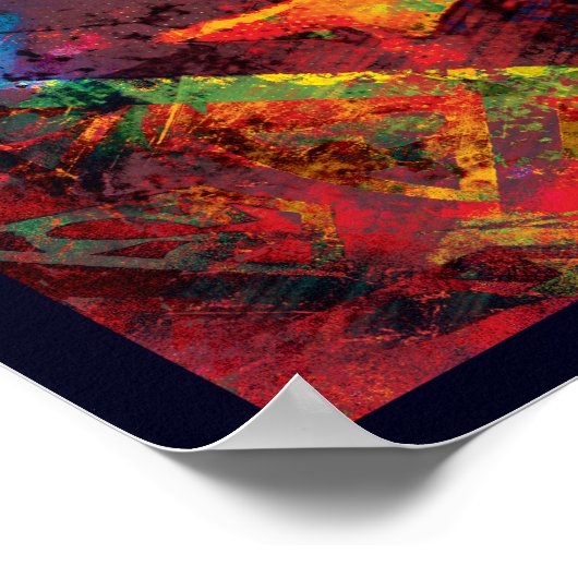 Superman Orange Grunge Poster (Ecke)