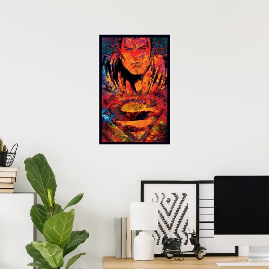 Superman Orange Grunge Poster (Heimbüro)