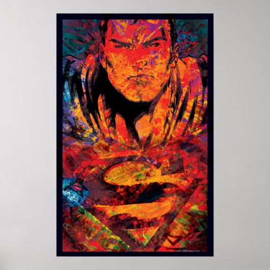 Superman Orange Grunge Poster (Vorne)