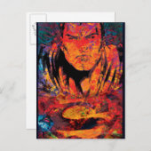 Superman Orange Grunge Postkarte (Vorne/Hinten)