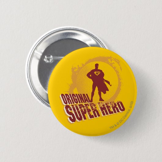 Superman Original Super Hero Button (Vorne & Hinten)