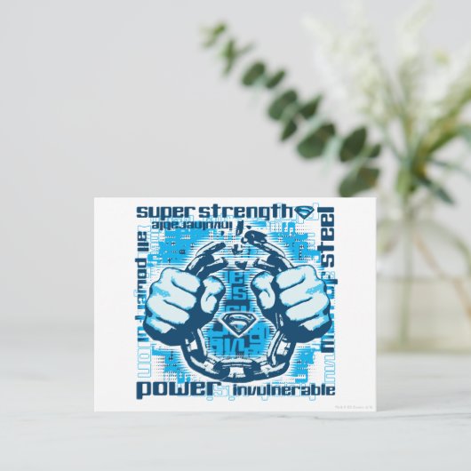 Superman Phrase Collage Postkarte (Stehend Vorderseite)