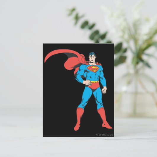 Superman Posing 2 Postkarte (Stehend Vorderseite)