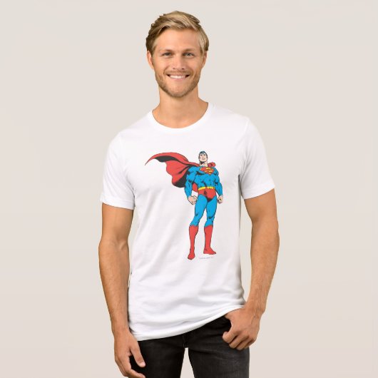 Superman Posing 3 Tri-Blend Shirt (Vorderseite voll)