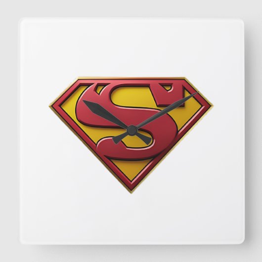Superman Quadratische Wanduhr (Vorderseite)