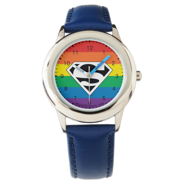 Superman Rainbow Logo Armbanduhr (Vorderseite)