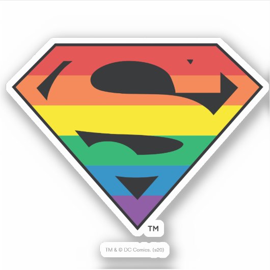 Superman Rainbow Logo Aufkleber (Vorderseite)