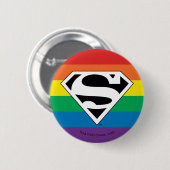 Superman Rainbow-Logo Button (Vorne & Hinten)