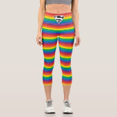 Superman Rainbow-Logo Capri Leggings (Vorderseite)