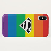 Superman Rainbow-Logo Case-Mate iPhone Hülle (Rückseite (Horizontal))