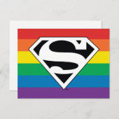 Superman Rainbow Logo Einladungspostkarte (Vorne/Hinten)