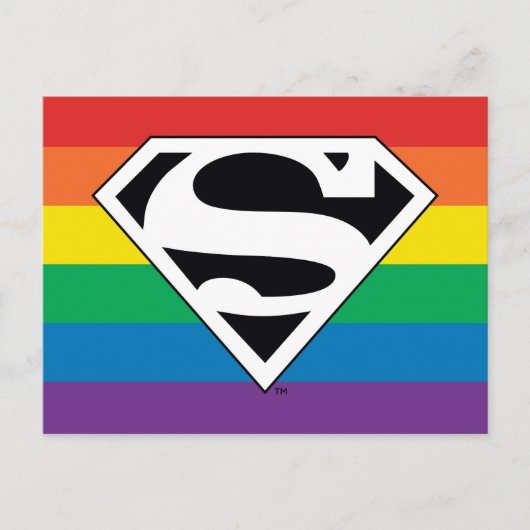 Superman Rainbow Logo Einladungspostkarte (Vorderseite)