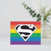 Superman Rainbow Logo Einladungspostkarte (Stehend Vorderseite)