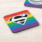 Superman Rainbow-Logo Getränkeuntersetzer (Linke Seite)