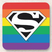 Superman Rainbow-Logo Getränkeuntersetzer (Vorderseite)