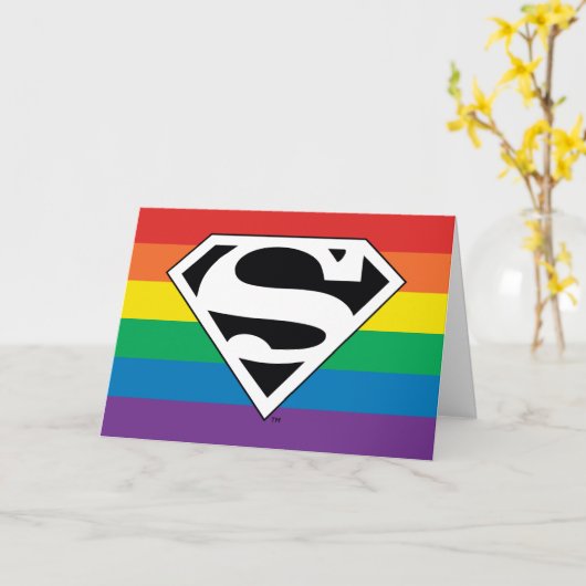 Superman Rainbow Logo Karte (Gelbe Blume)