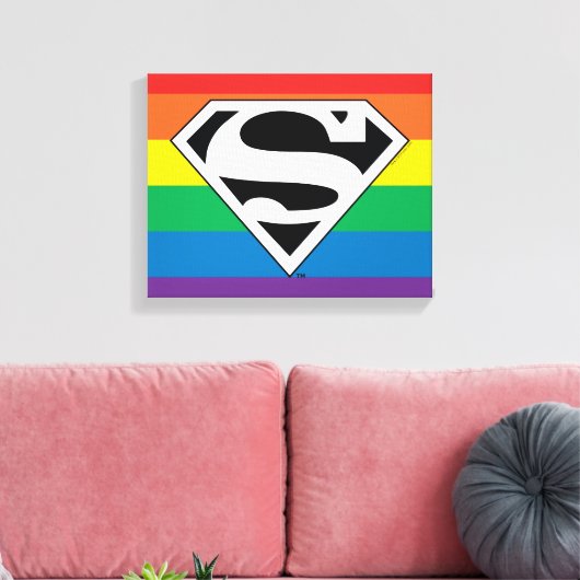 Superman Rainbow Logo Leinwanddruck (Insitu (Wohnzimmer))