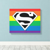 Superman Rainbow Logo Leinwanddruck (Insitu (Holzboden))