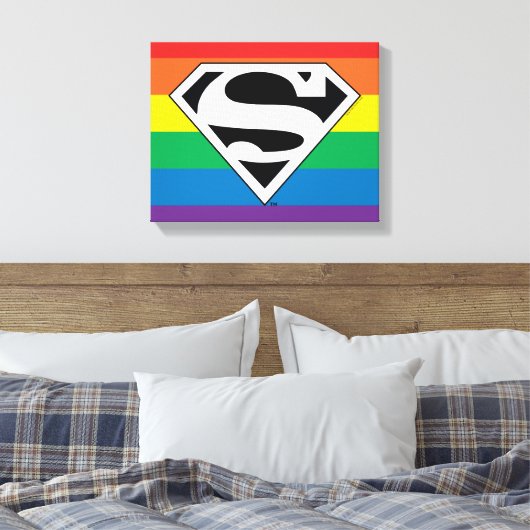 Superman Rainbow Logo Leinwanddruck (Insitu (Schlafzimmer))