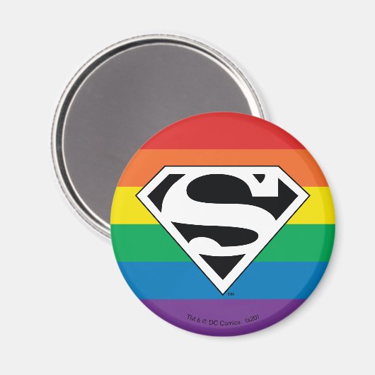 Superman Rainbow Logo Magnet (Vorderseite/Rückseite)