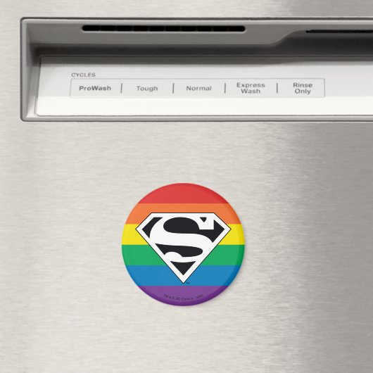 Superman Rainbow Logo Magnet (In Situ (Geschirrspüler))