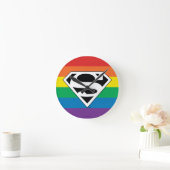 Superman Rainbow Logo Runde Wanduhr (Zuhause)
