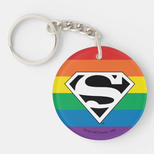 Superman Rainbow-Logo Schlüsselanhänger (Vorderseite)