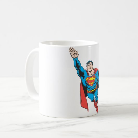 Superman rechts Arm erhöht Kaffeetasse (Vorderseite Links)