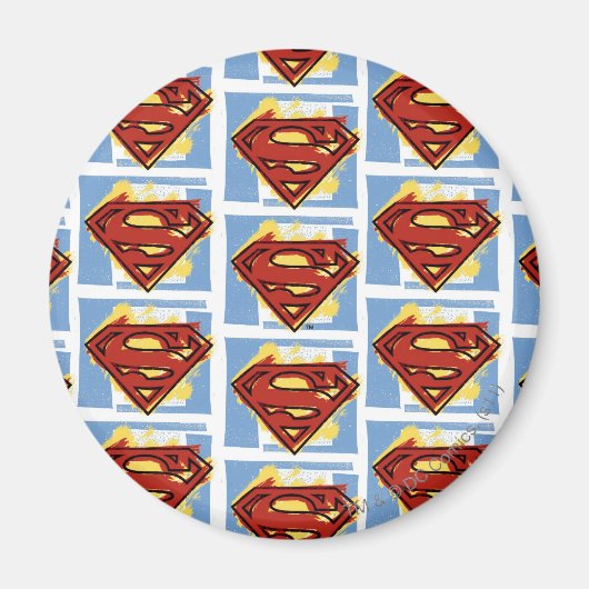 Superman Red and Blue Pattern Magnet (Vorne)
