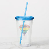 Superman-Regenbogen-Logo Acryltrinkbecher (Rückseite)