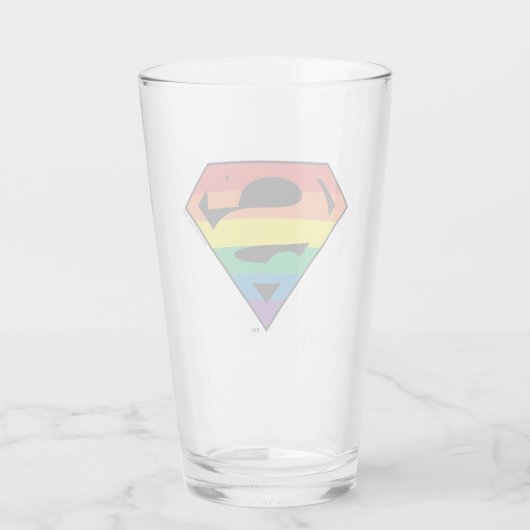 Superman-Regenbogen-Logo Glas (Rückseite)