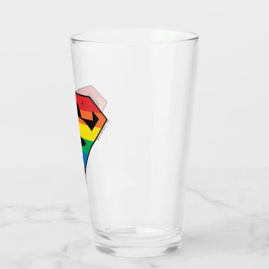Superman-Regenbogen-Logo Glas (Links)