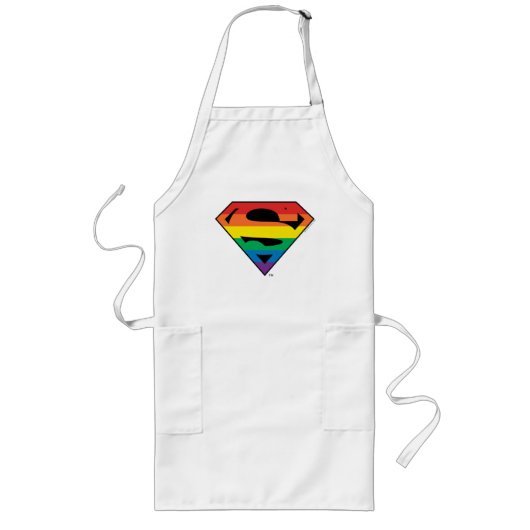 Superman Regenbogen-Logo Lange Schürze (Vorne)