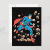 Superman rennt in Trümmern Postkarte (Vorne/Hinten)